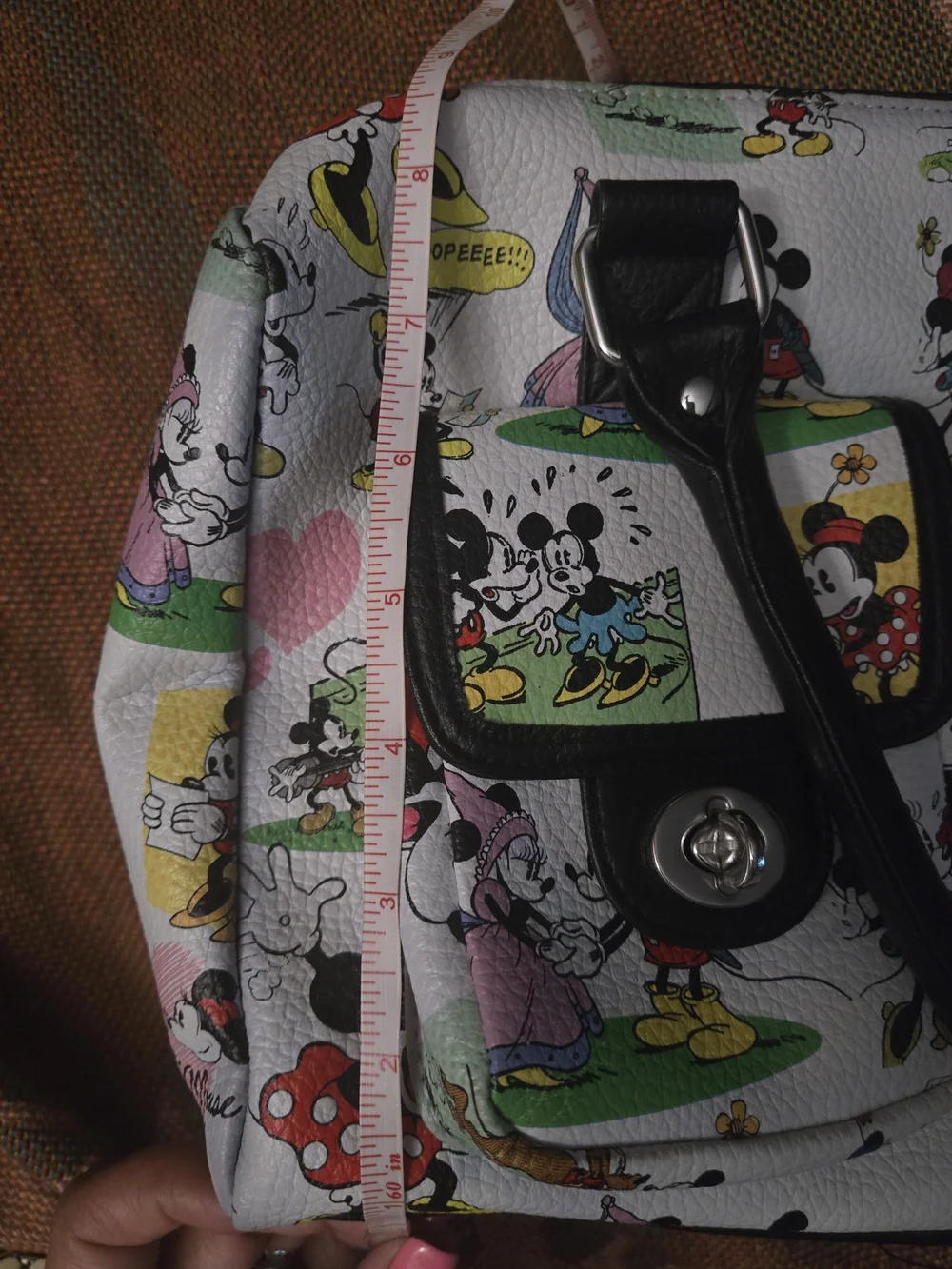 Authentic Disney Parks Comic-Print Mickey & Minnie Satchel
